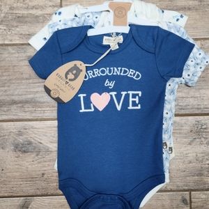 🆕️ Rabbit Bear Organic 3 pk Onesie